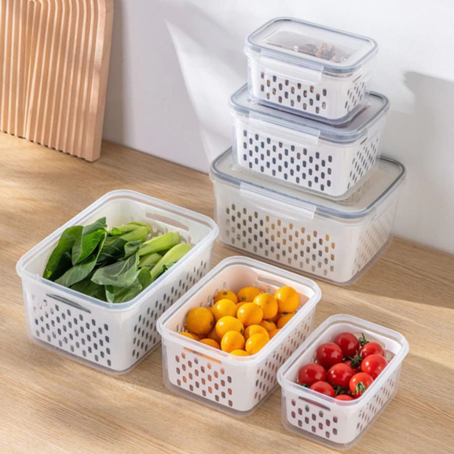 Kit 3 potes Organizadores Geladeira Organizador Alimentos Vegetais Cozinha Moderna